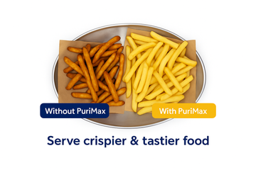 real cost of bad frying oil this is a comparison chart of fries fried in good oil vs bad oil using purimax