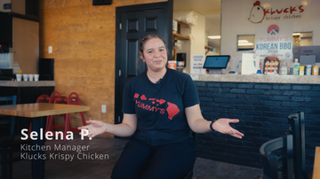 Selena P. Klucks kitchen manager doing a case study for purimax frying oil filtration powder